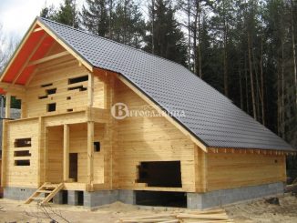 Строительство дома размером 6х8 м. из бруса